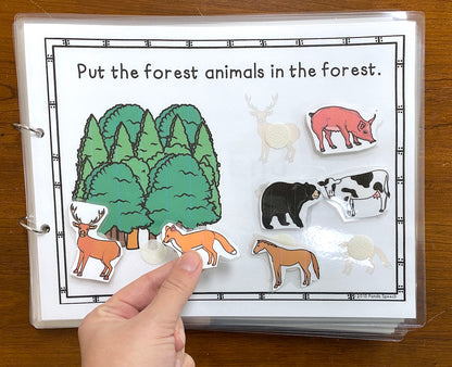 Functional Vocabulary Book: Forest or Farm Animal?  Print & Make Book