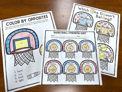 Basketball No Prep Language Pack (Quick pack!)
