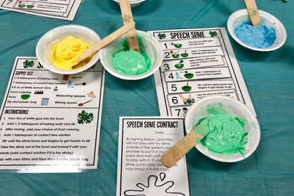Speech Slime! Speech Therapy Science Experiment Visuals and Worksheets