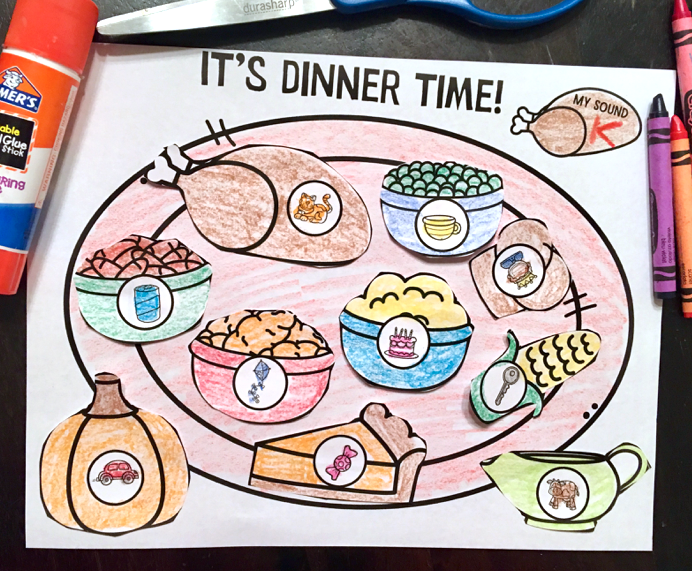 It's Dinner Time Articulation~ Speech Therapy Cut & Paste Craft