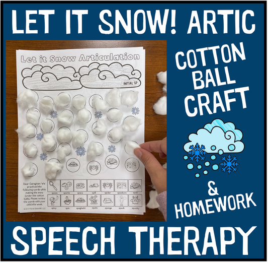 Let it Snow! Articulation and Language! Speech Therapy Cotton Ball craft (Sheep)