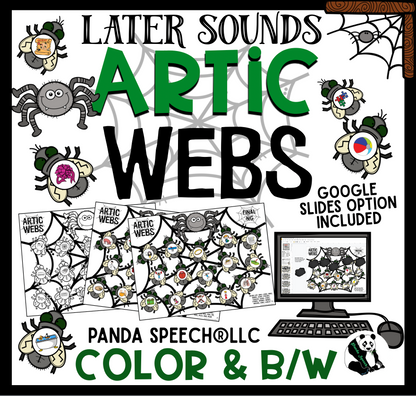 Artic Webs! Later Articulation Sounds ~ Play Dough Companion + Digital Options