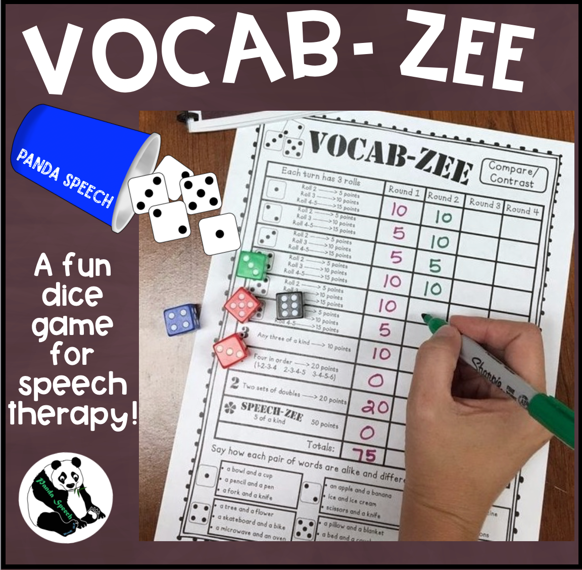 Vocab Zee ~ Articulation Dice Game Companion