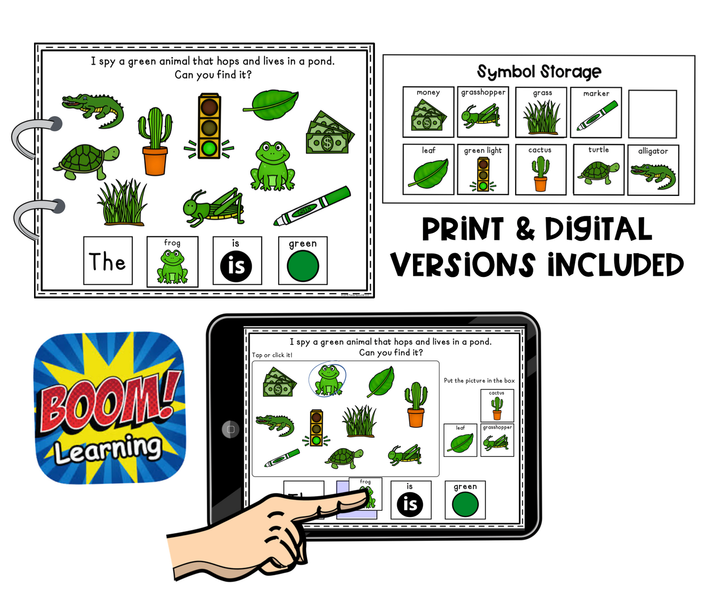 I Spy GREEN Things! Color Series Print & Make Books (includes a digital BOOM Card book)