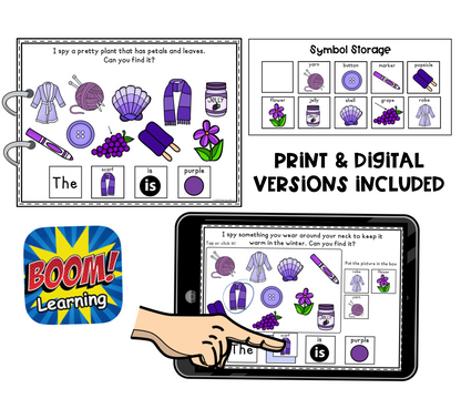 I Spy PURPLE Things! Color Series Print & Make Books (includes a digital BOOM Card book)
