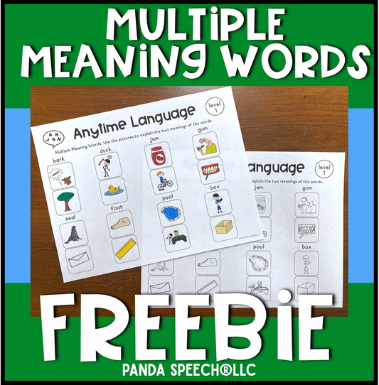 Multiple Meaning Words  ~ Print & Go FREEBIE