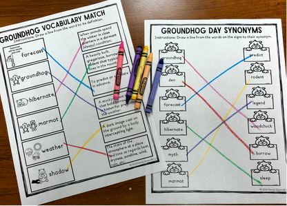 Groundhog day Vocabulary No-Print Unit ~ Print & Go