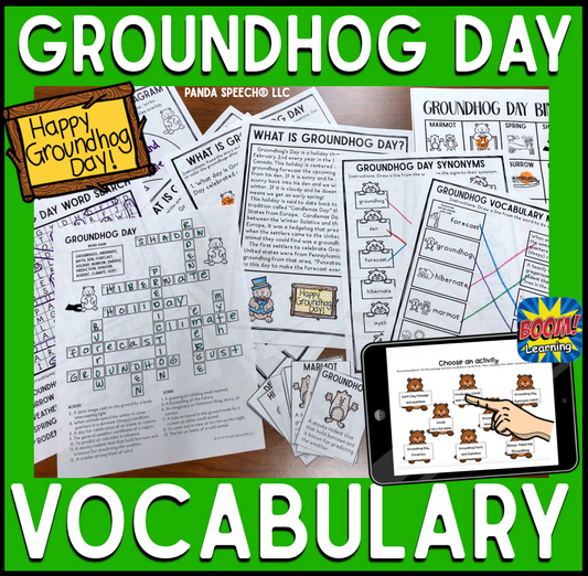 Groundhog day Vocabulary No-Print Unit ~ Print & Go