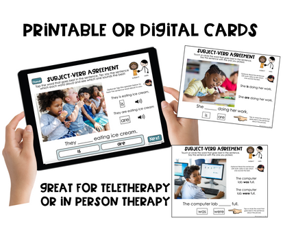 Real Photo Language Cards: Subject-Verb Agreement