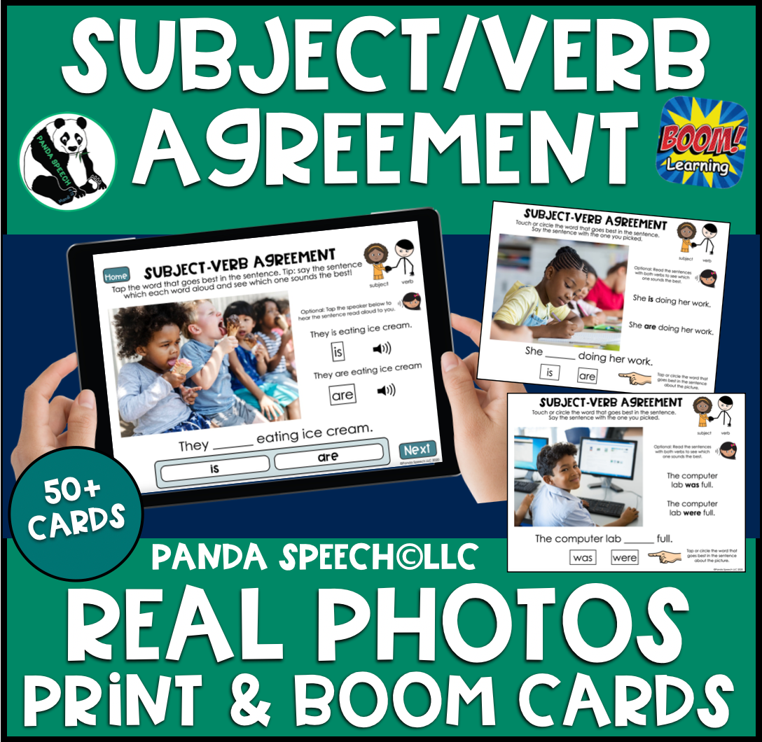 Real Photo Language Cards: Subject-Verb Agreement
