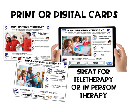 Real Photo Language Cards: What Happened Yesterday (Past Tense Verbs)