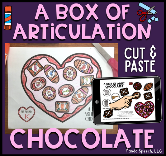 A Box of Articulation Chocolates~ Speech Therapy Cut & Paste Craft