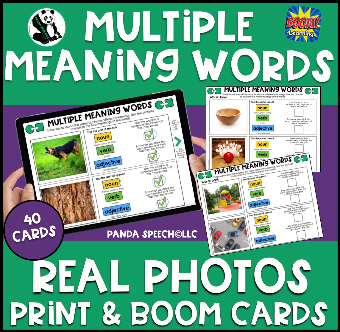 Real Photo Language Cards: Multiple Meaning Words