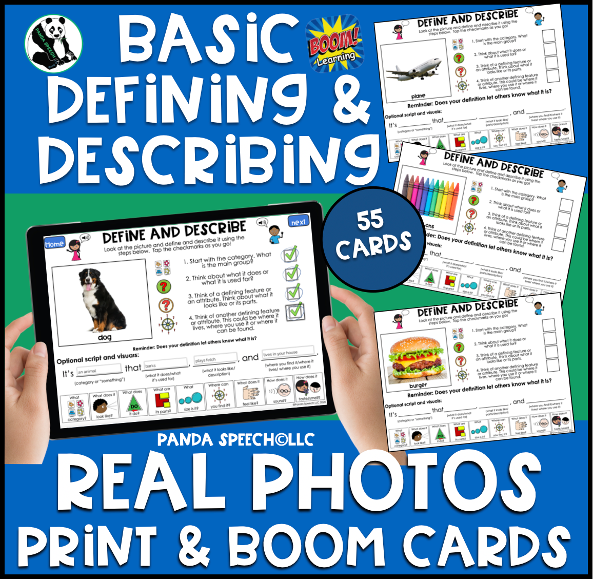 Photo Language Introduction Real Photo Language Cards: Define and Describe – Panda Speech LLC