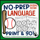 Baseball No Prep Language Pack (Quick pack!)