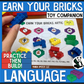 Earn Your Bricks Toy Companion for Language Skills (use with building bricks)