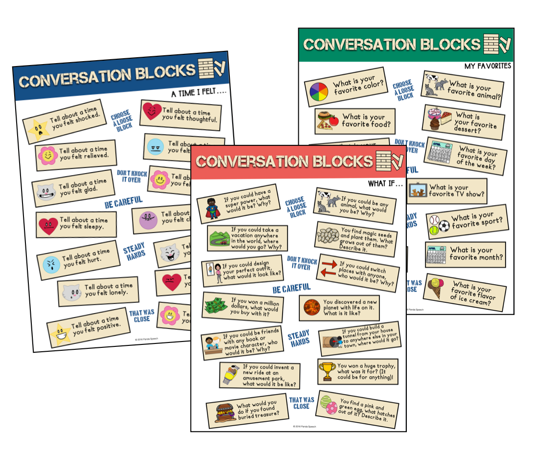 Block Button Conversation Conversation Blocks ~ Speech Therapy Game Companion β Panda Speech LLC
