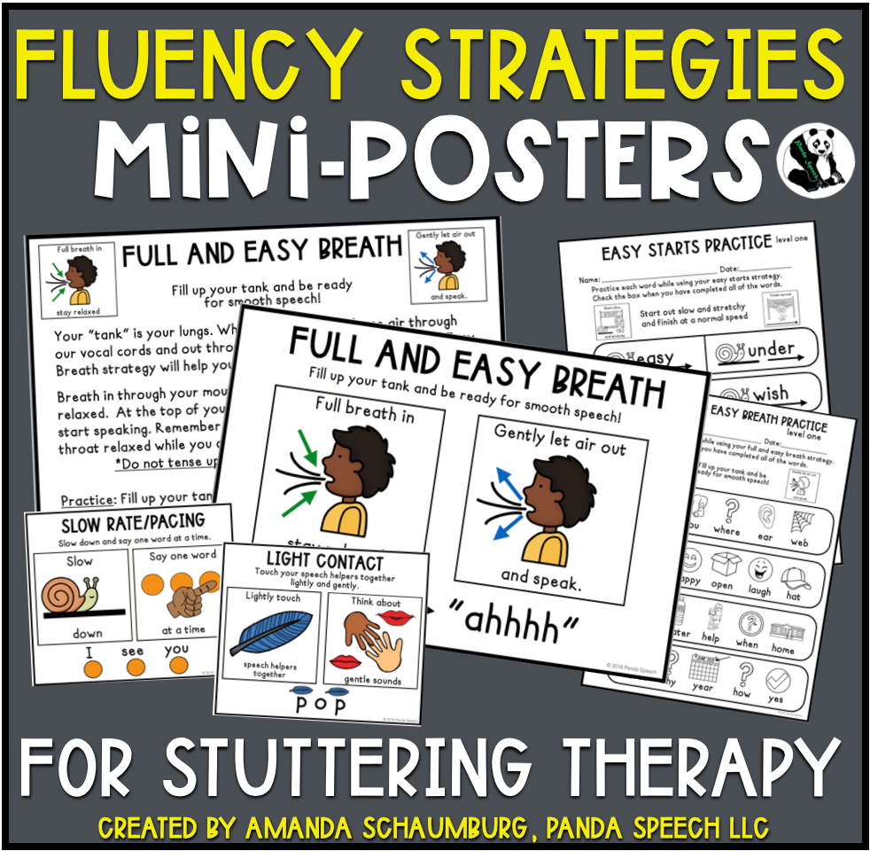 Fluency Strategies.pdf Fluency Strategy Mini- Posters and Practice Sheets ~Stuttering – Panda ...
