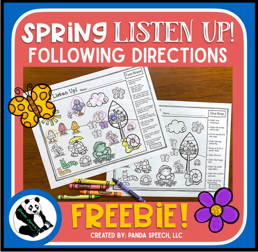 Spring Listen Up! Following Directions Freebie