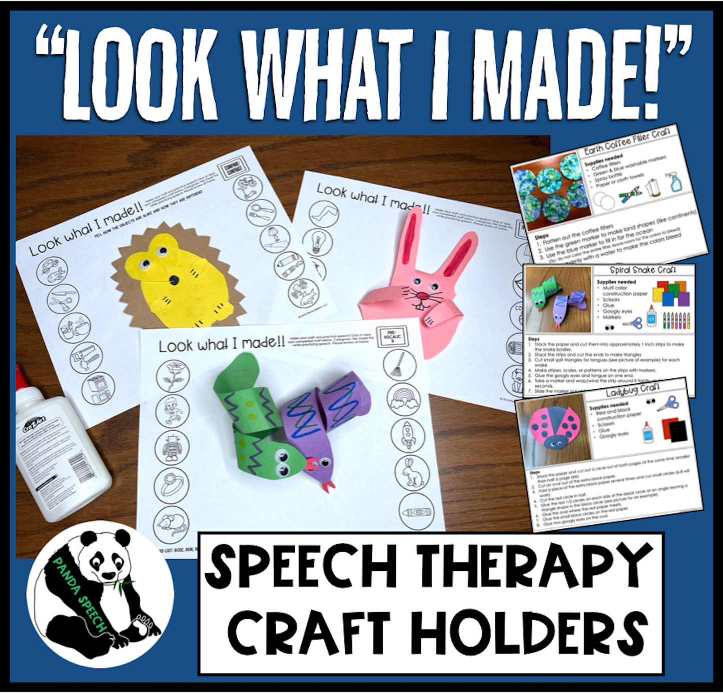 Look What I Made! Craft Holders ~ Print & Go for Speech Therapy