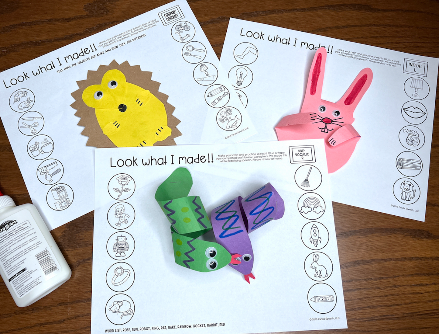 Look What I Made! Craft Holders ~ Print & Go for Speech Therapy