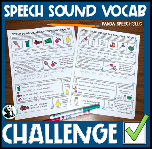 Speech Sound Vocabulary Challenge~ Print & Go for Mixed Groups