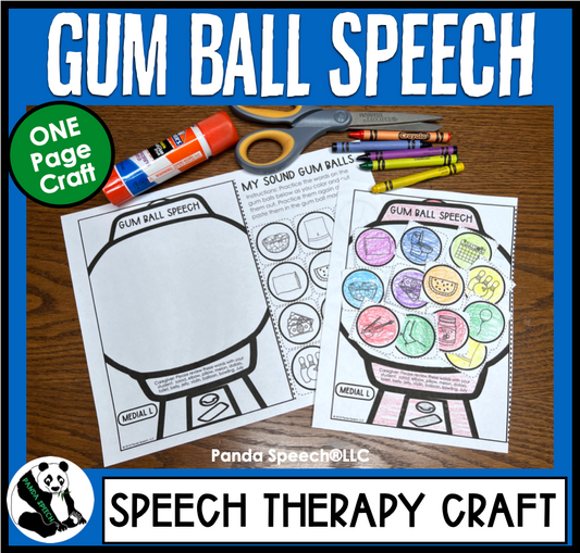 Gum Ball Speech ~ One Page Articulation & Language Craft