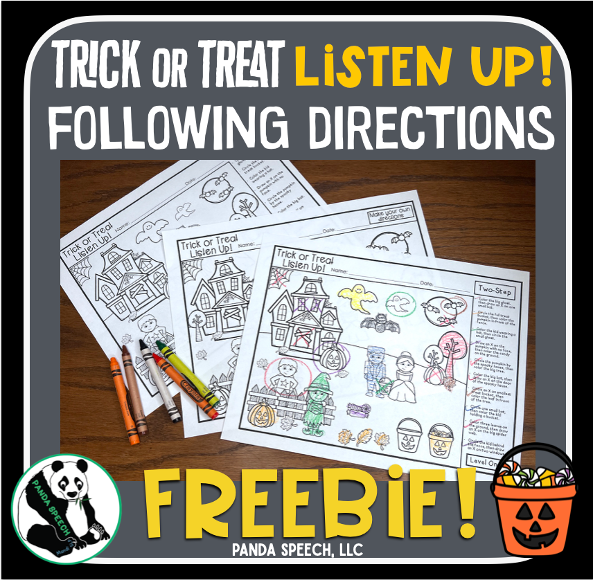 Trick or Treat Listen Up! Following Directions Freebie