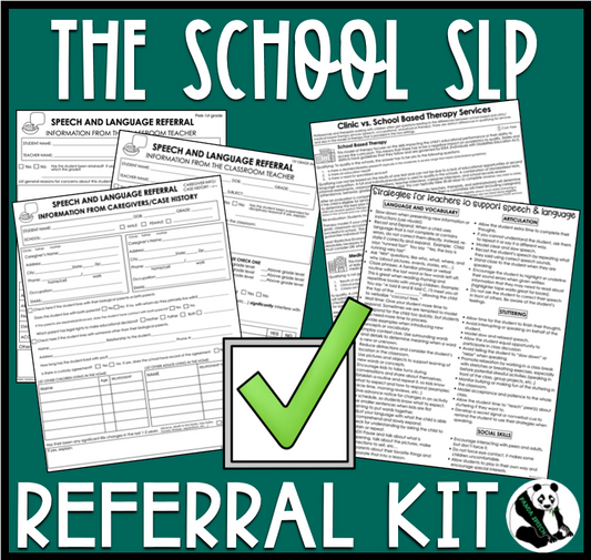 The School SLP Referral Kit ~ The forms you wish you had!