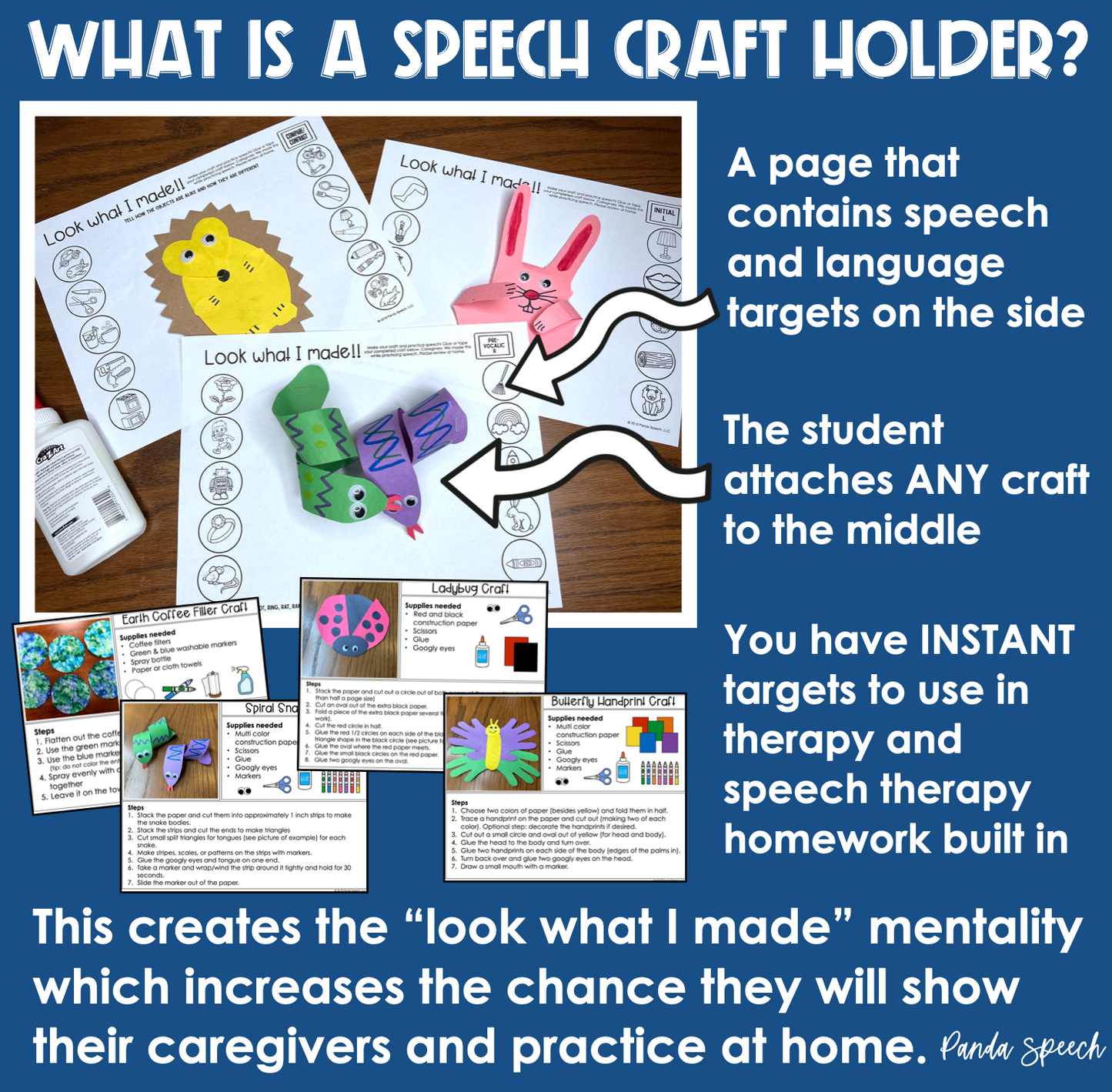 Look What I Made! Craft Holders ~ Print & Go for Speech Therapy