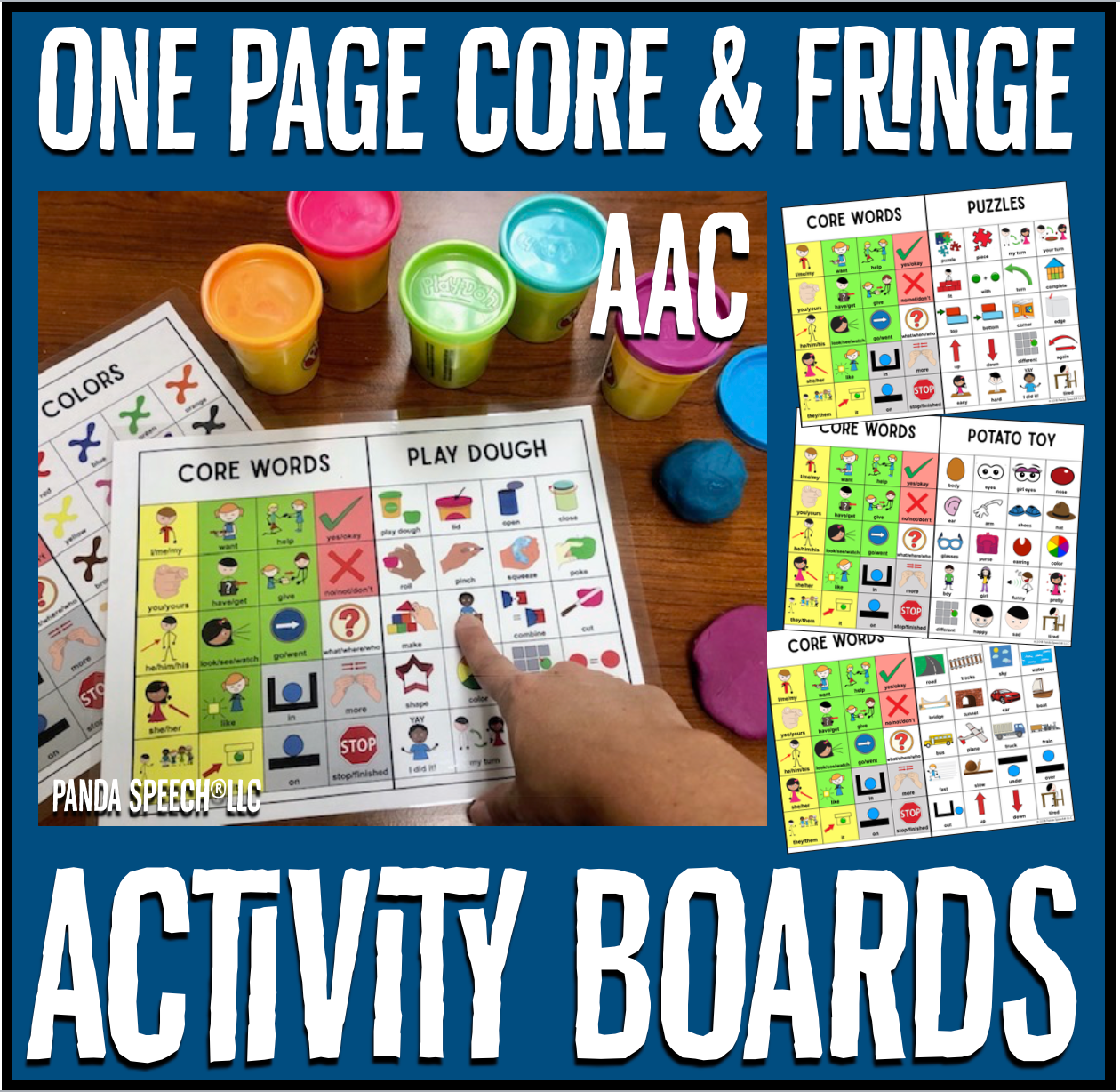 Core and Fringe One Page Activity Boards ~ AAC