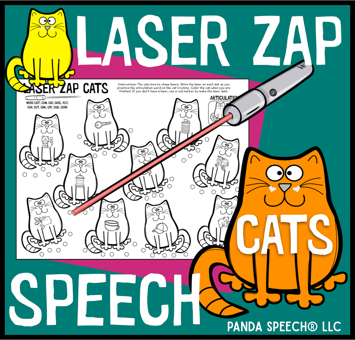 Laser Zap Cats ~ Print & Go for Artic and Language (laser pointers!)