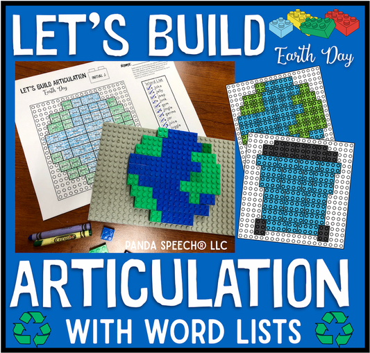 Let's Build Articulation (Word lists)! Earth Day Building Blocks Toy Companion