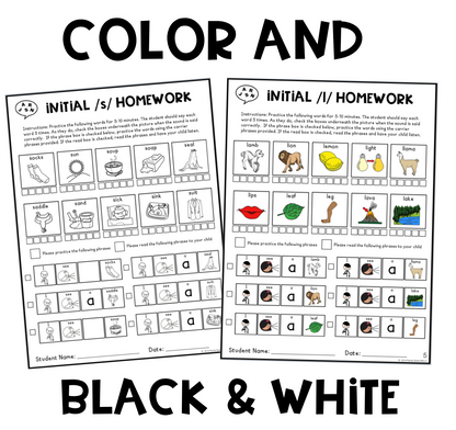 Articulation Homework Later Sounds: Words & Phrases + BOOM Cards