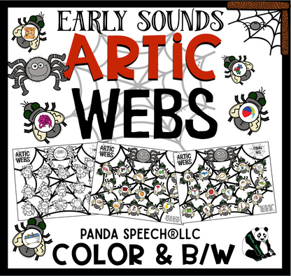 Artic Webs! Early Articulation Sounds ~ Play Dough Companion + Digital Options