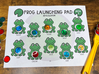 Frog Launching Pad for Articulation Toy Companion for Plastic Hopping Frogs