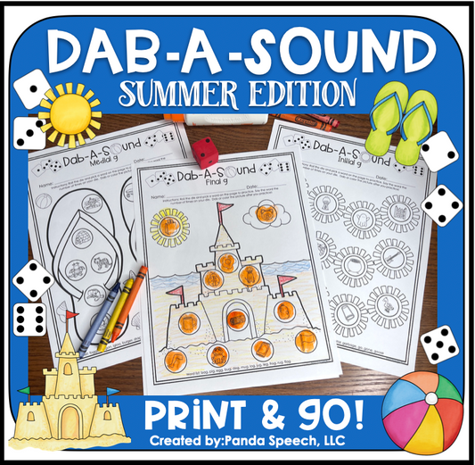 Dab a Sound Summer ~ Print & Go for Articulation SpeechTherapy