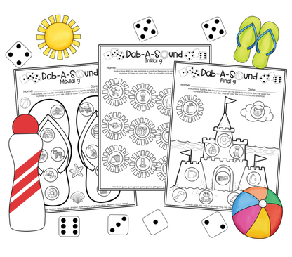 Dab a Sound Summer ~ Print & Go for Articulation Speech Therapy