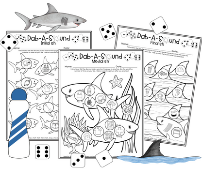 Dab a Sound Shark Edition ~ Print & Go for Articulation Speech Therapy