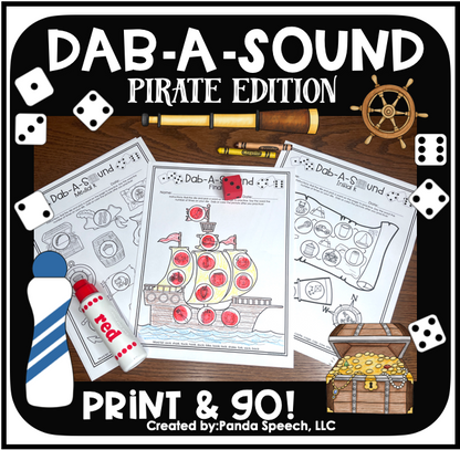 Dab a Sound Pirate Edition ~ Print & Go for Articulation Speech Therapy