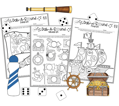 Dab a Sound Pirate Edition ~ Print & Go for Articulation Speech Therapy