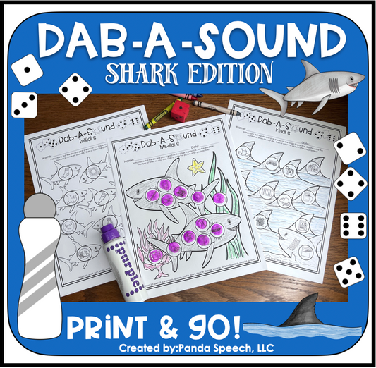 Dab a Sound Shark Edition ~ Print & Go for Articulation SpeechTherapy