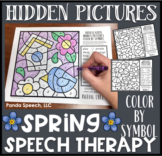 Color by Symbol Hidden Pictures ~ Print & Go Coloring Pages for Speech Therapy