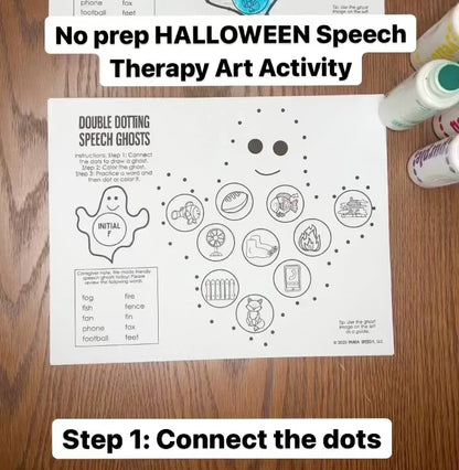Double Dotting Speech Ghost ~ A Speech Therapy Art Activity