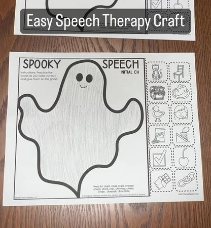 Spooky Speech Ghost ~ One Page Speech and Language Craft