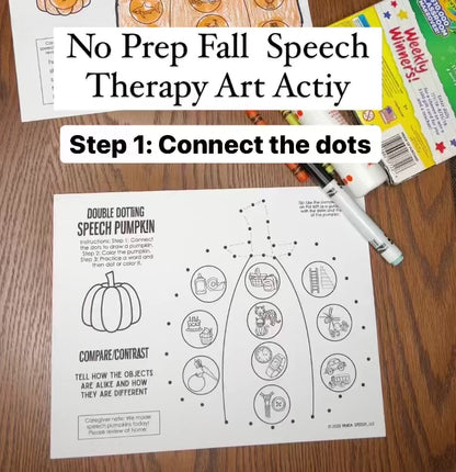 Double Dotting Speech Pumpkin ~ A Speech Therapy Art Activity