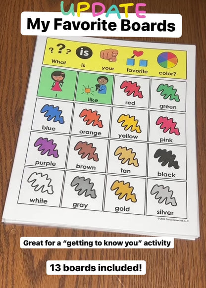 My Favorites Boards ~ Speech Therapy ~ AAC