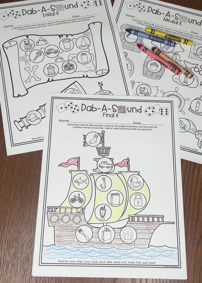 Dab a Sound Pirate Edition ~ Print & Go for Articulation Speech Therapy