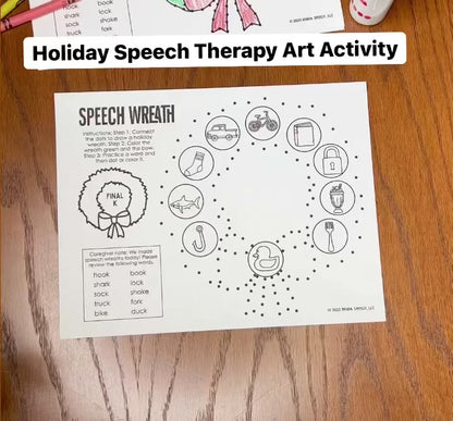 Double Dotting Speech Wreath ~ A Speech Therapy Art Activity
