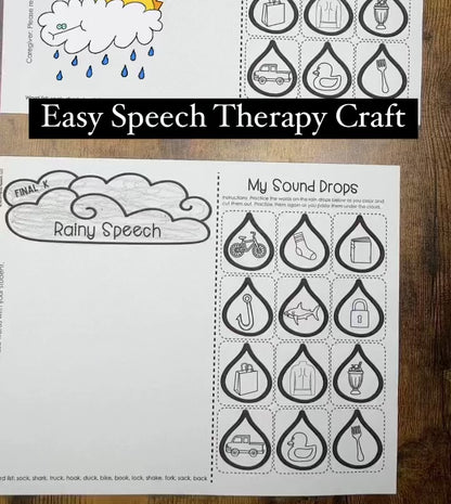 Rainy Speech ~ One Page Speech and Language Craft